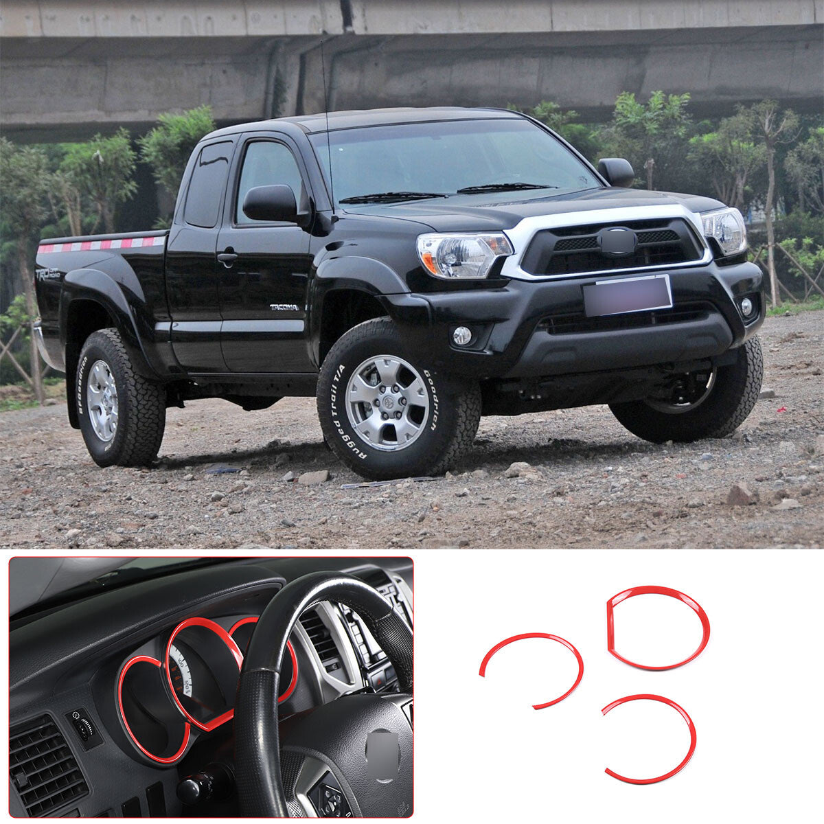 2-Pack ABS Chrome Outside Mirror Covers for Tacoma 2015-2022- v
