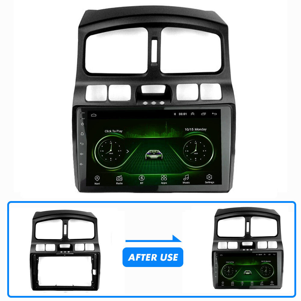 Fascia car stereo radio panel trim 9-inch frame for Hyundai Santa Fe 2001 - 2006 - n