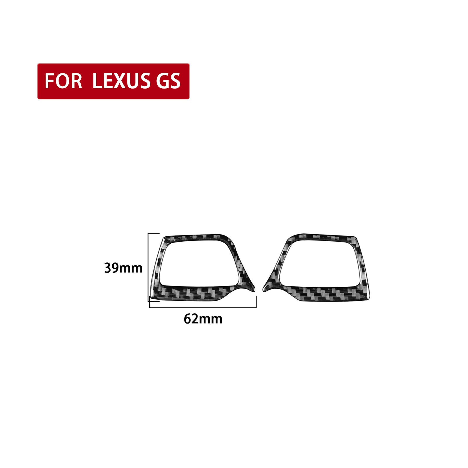 2X Carbon Fiber Steering Wheel Button Cover Trim for Lexus GS350/450h 2006-2011