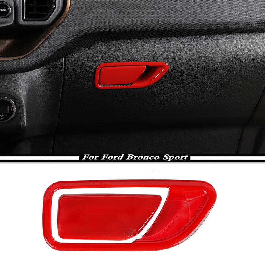 For 2021-2023 Bronco Sport ABS Red for Co -pilot Storage Box Handle Cover Trim2* v
