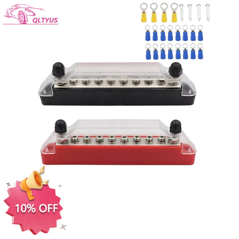 10-channel power distribution terminal block screw battery bus bar suitable for automobiles/boats