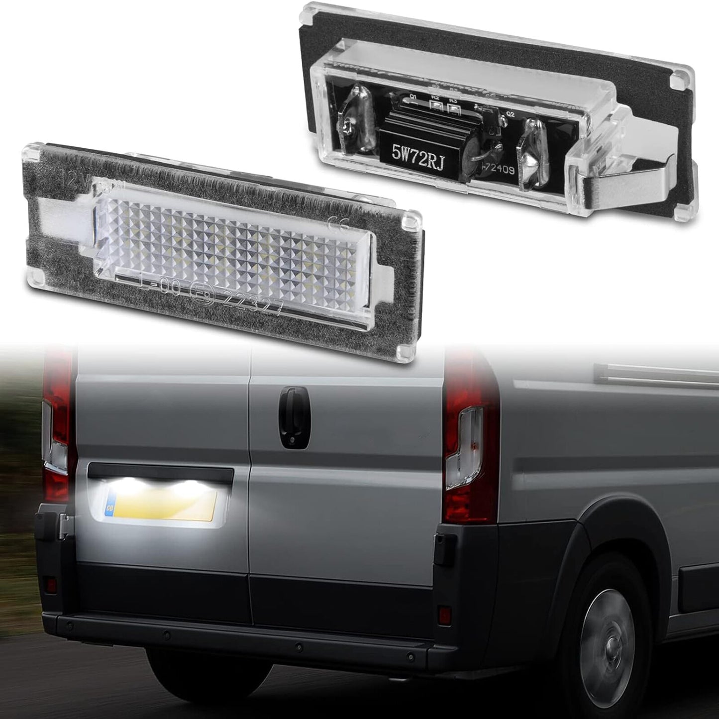 2PCS LED Licence for Fiat Ducato for Citroen Jumper for Peugeot Boxer Number Plate Light