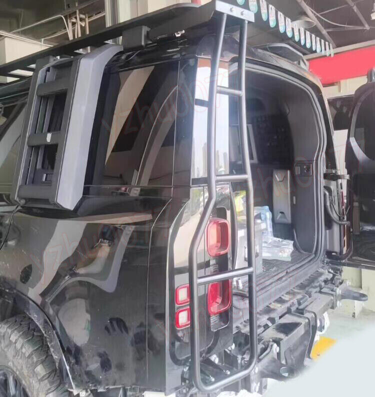 Fit For 2020-2024 for Land Rover for Defender Black Rear Access Ladder Step Roof Rack n