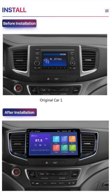 2016-2018 Fit for Honda Pilot Stereo Radio GPS NAVIGATION 10.1 inch Android 10.0
