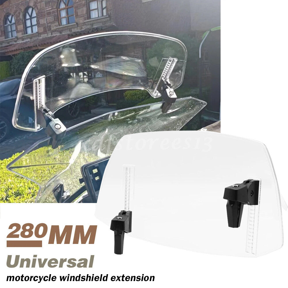 Motorcycle Clip On Universal Windshield Wind Screen Deflector Extension Spoiler Q
