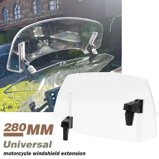 Motorcycle Clip On Universal Windshield Wind Screen Deflector Extension Spoiler Q