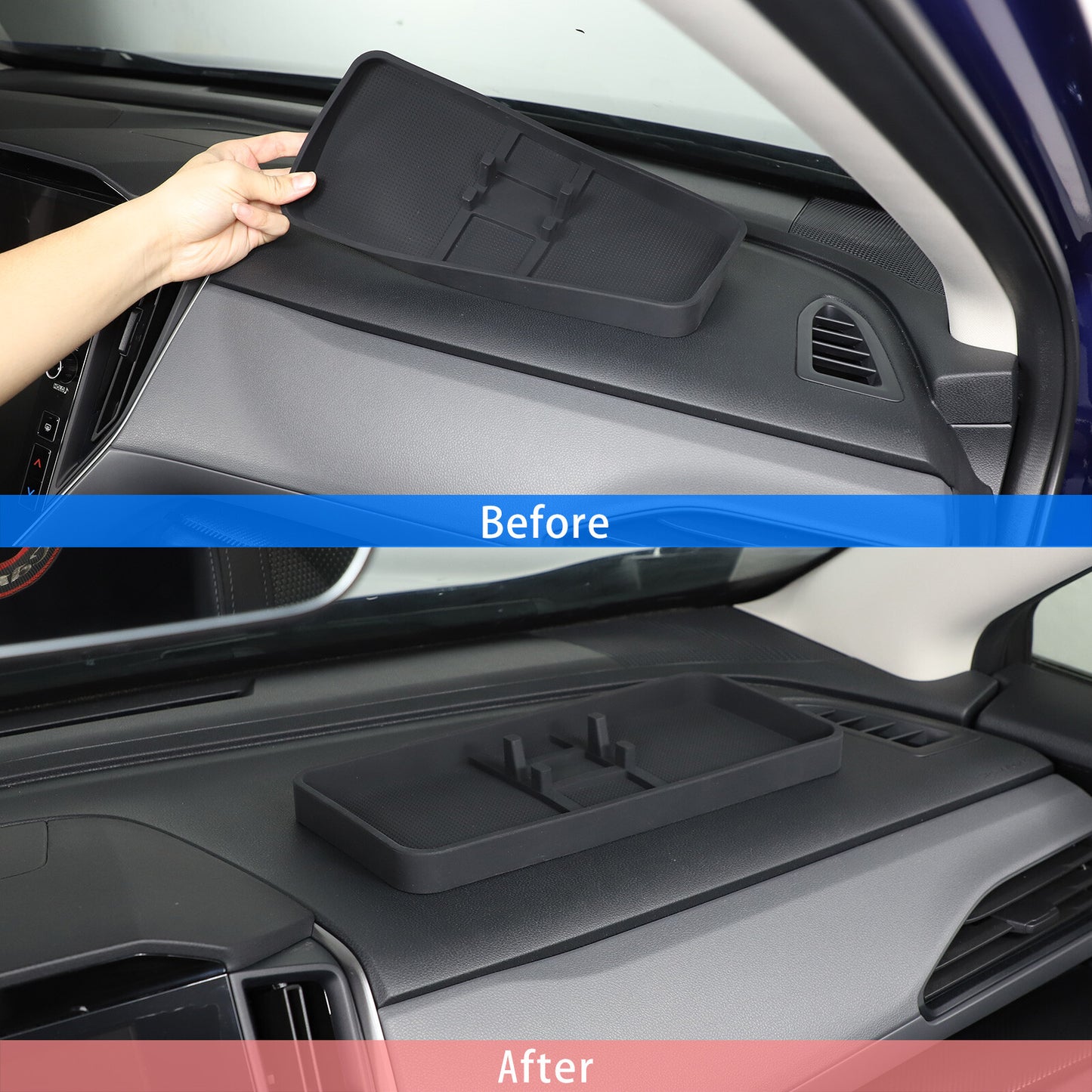 Passenger dashboard storage tray and phone holder mount for Subaru Crosstrek 2024+ n
