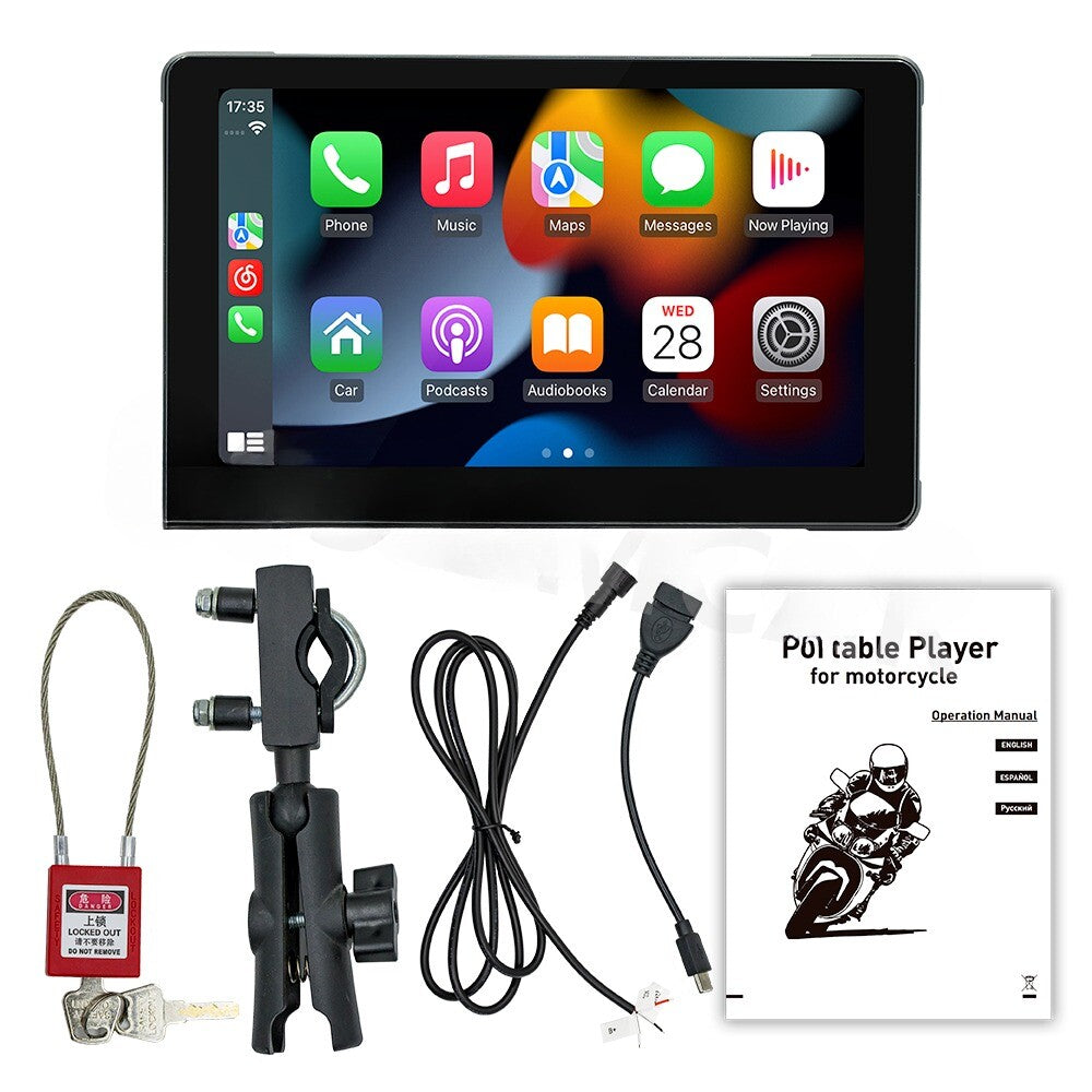 7in Touch Screen Monitor Dash Cam for Navigator Wireless CarPlay Fit For Motorcycles n