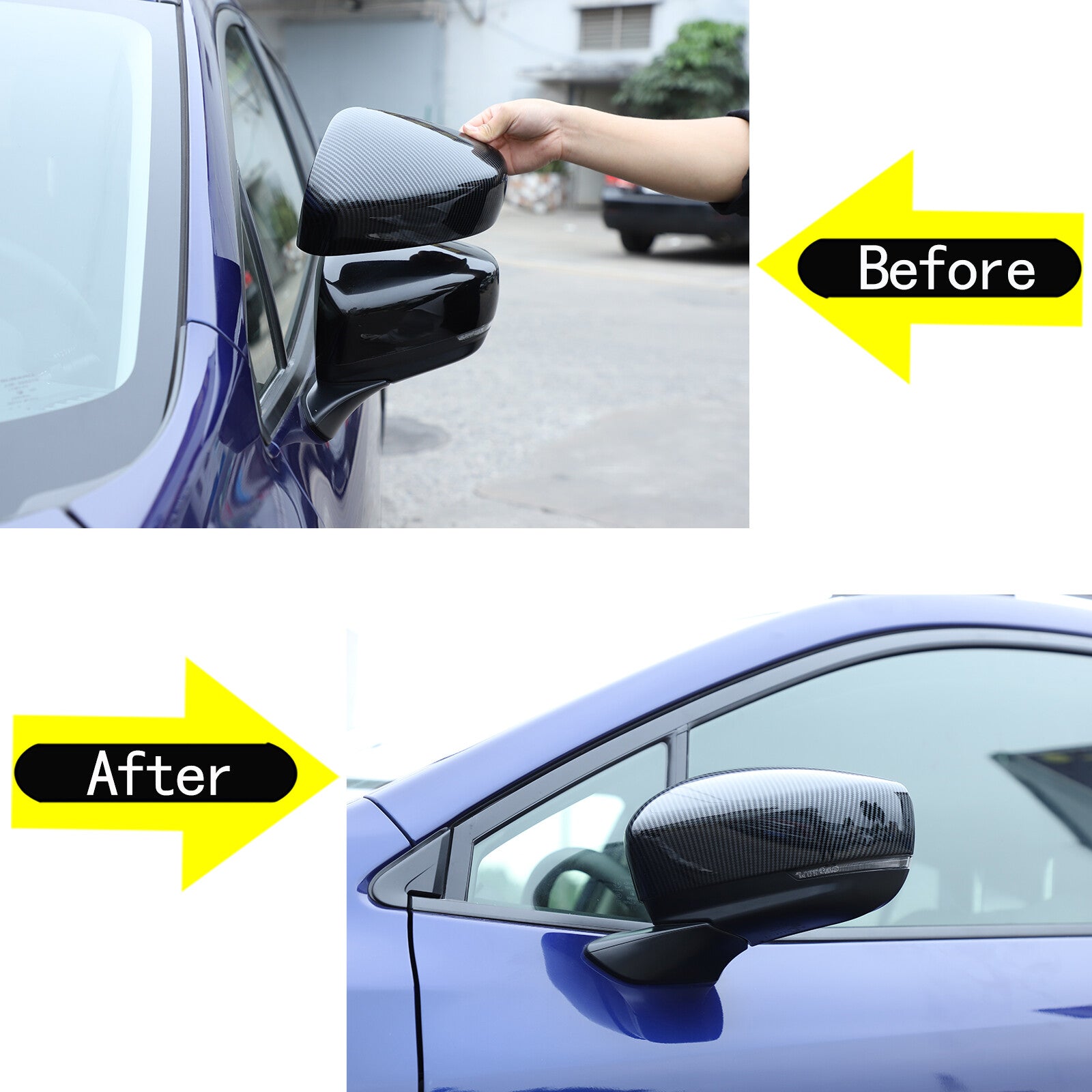 2-Piece Carbon Fiber ABS Side Mirror Cover Trim for Subaru Crosstrek 2024 n