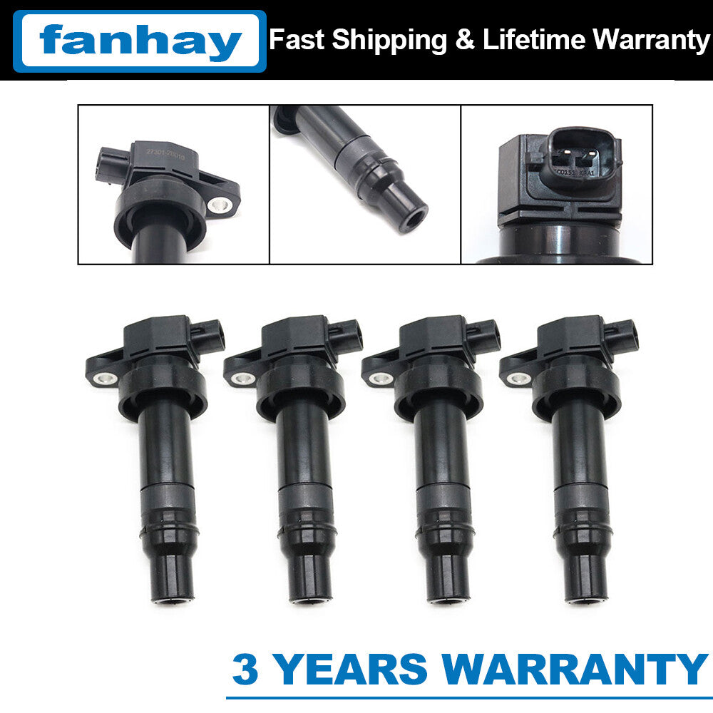 4PCS for Kia Soul for Hyundai Accent for Veloster Rio 1.6L L4 Ignition Coils 27301-2B010