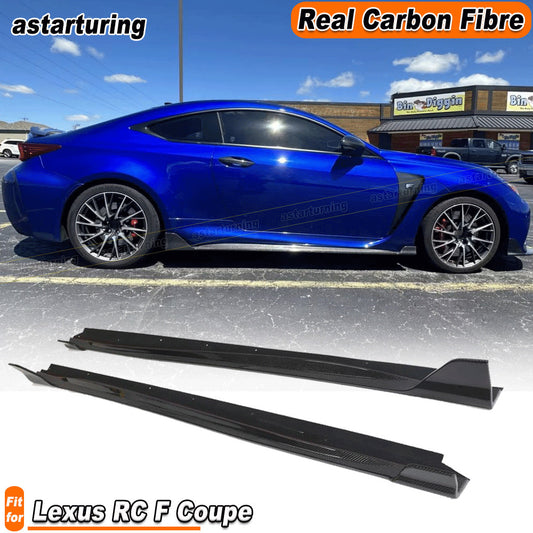 for Lexus RC F Coupe 15-18 REAL CARBON Side Skirt Extension Lip Spoiler BODYKIT