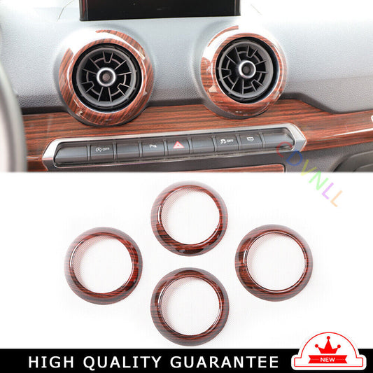 Car Inner Middle Air Outlet Vent Cover Trim Fit for Audi Q2L 2018-2021 Red Wood