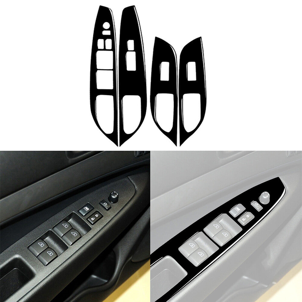 Red For Lancer 2008-2015 Carbon Fiber Window Switch Panel Cover Trim v