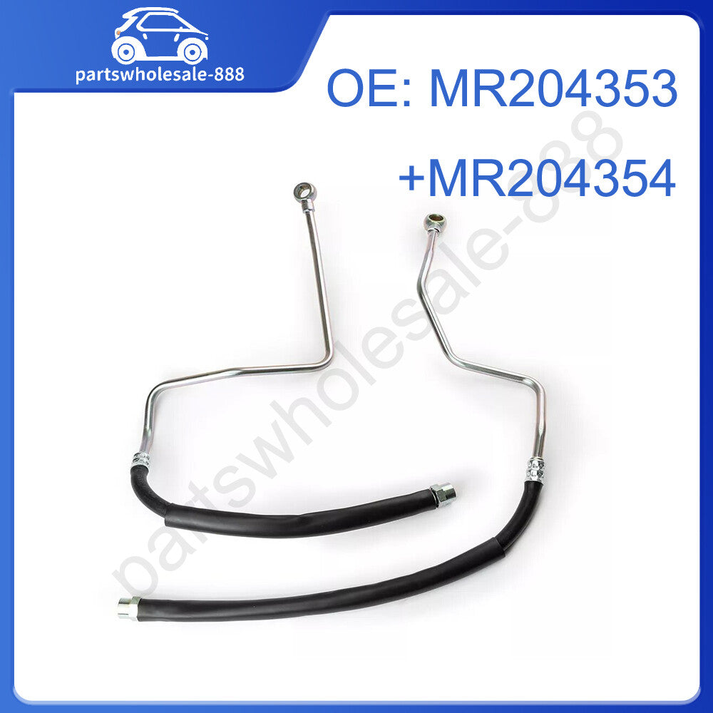 Two oil cooler hoses, left and right, MR204353 and MR204354, suitable for Mitsubishi Montero 3.0/3.5L engines.