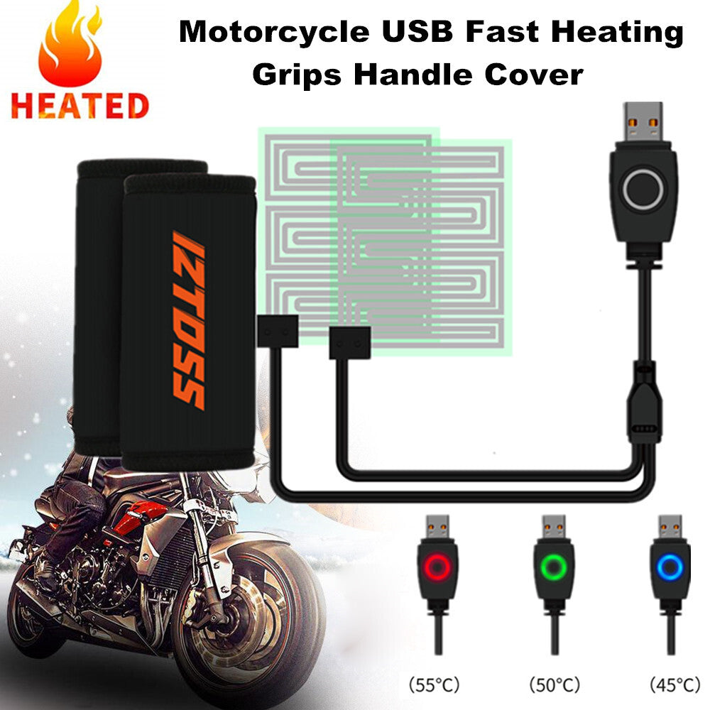 Motorcycle/Bicycle USB for Smart Fast Heating Handgrip Protector Cover - Warm and Waterproof n