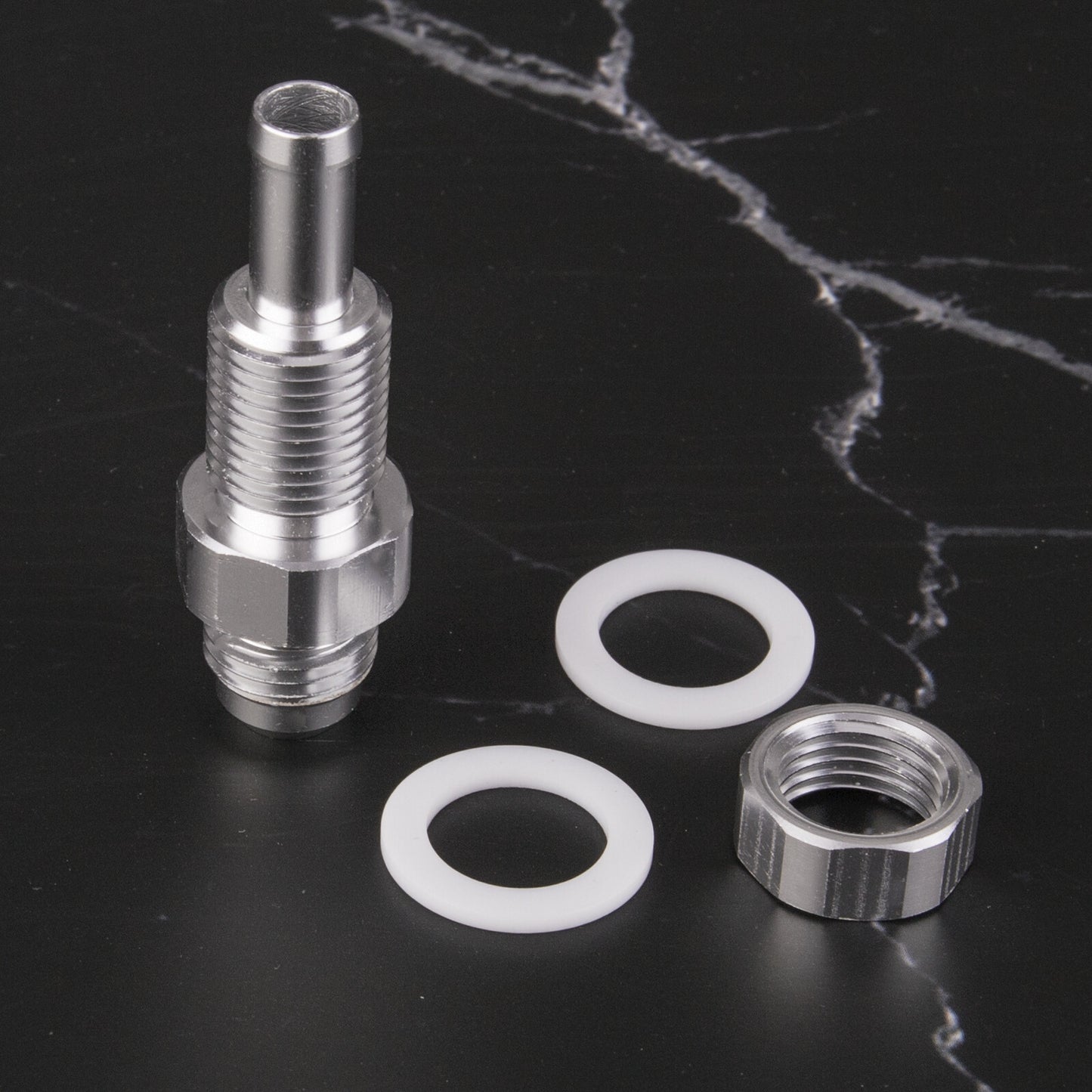 6AN Male Flare Bulkhead To 5/16 Hose Barb Fuel Tank Fitting Q