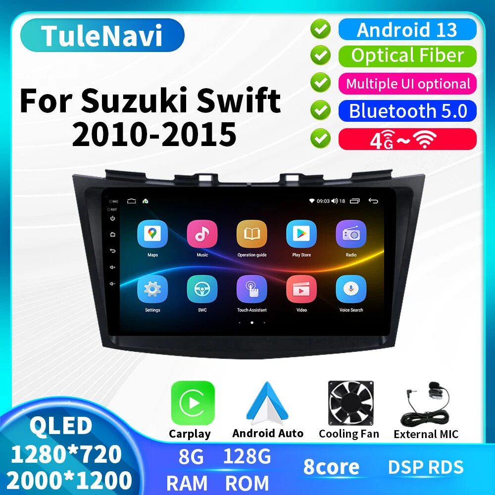 for Suzuki for Swift 4 2010-2015 Car Radio Stereo CarPlay GPS Auto Multimedia Player