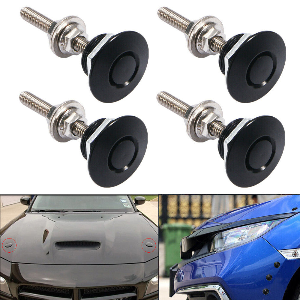 Car Quick Latch Bumper Release Fastener Push Button Billet Hood Pin Lock Clip