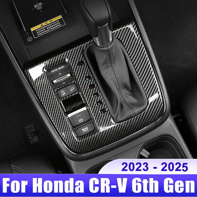 Fits 2023-2025 for Honda CRV Carbon Fiber Look ABS Gear Box Shift Panel Cover Trim Q