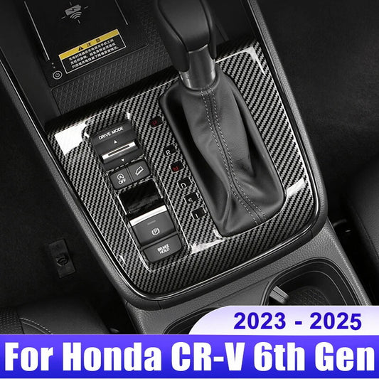 Fits 2023-2025 for Honda CRV Carbon Fiber Look ABS Gear Box Shift Panel Cover Trim Q