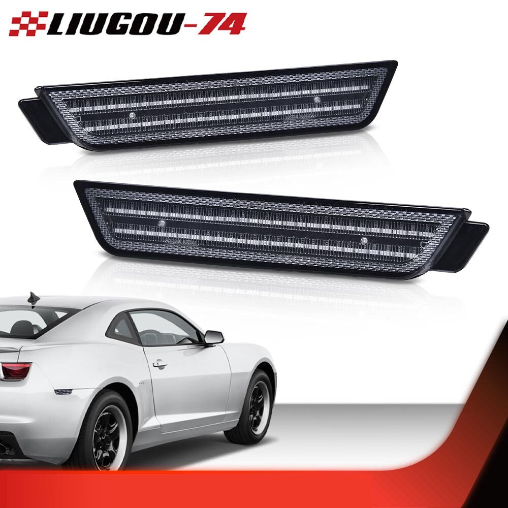 Fits 10-15 for Camaro Rear Fender LED Side Marker Light Smoke Lens Brand New - v
