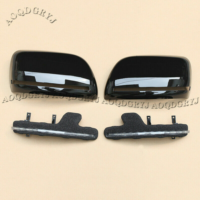 for Land Cruiser FJ/LC200 08-21 LED W/Streamer Piano black Rearview Mirror Cover