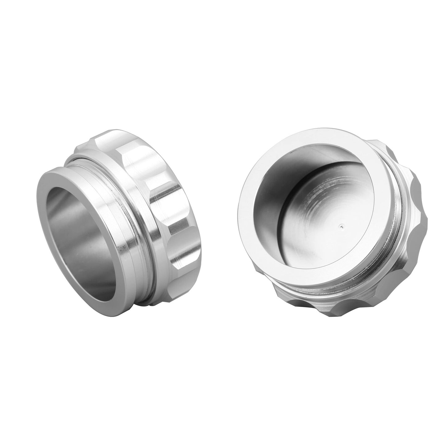 2x 1.5 Aluminium Alloy Weld On Filler Neck And Cap Oil, Fuel, Water Tank Silver