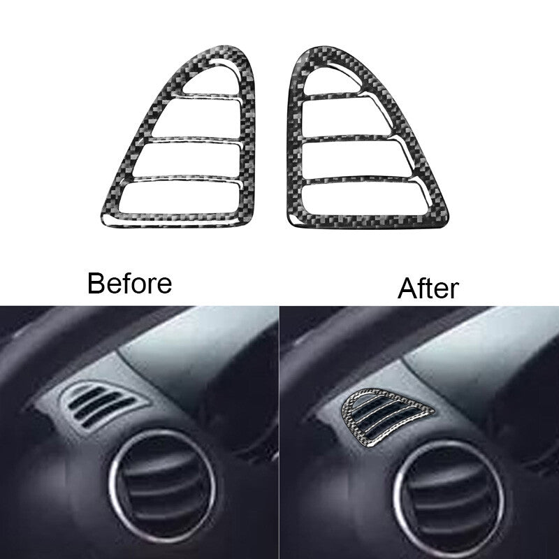 2Pcs for Mazda RX-8 2004-2008 Carbon Fiber Side Air Vent Outlet Cover Trim