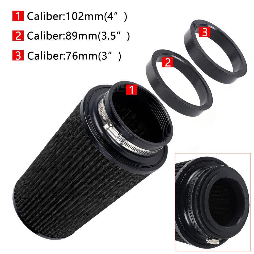 Performance High Flow Cold Air Intake Black Air Filter 3, 3.5, 4, 10.5 Tall Q
