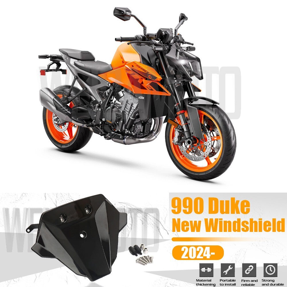 Motorcycle Sport Windshield WindScreen Wind Deflector Visor For 990 Duke 2024