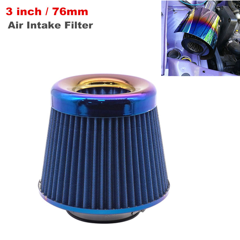 Universal 3-inch 76mm high-flow cold intake filter, short for ram , 15.5cm height. n