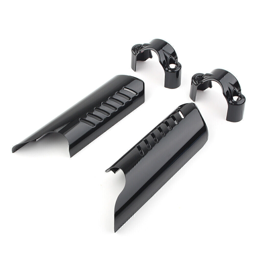 2x Fork Lower Leg Deflectors Shield Cover Black Fit for Harley Softail Dyna FL FXSTB Q