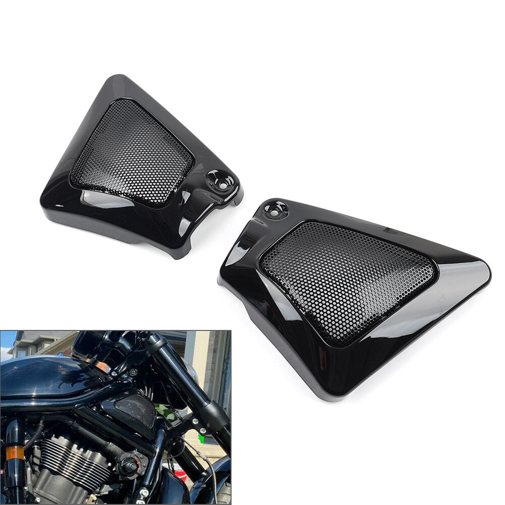 Pair Motorcycle Airbox Frame Neck Side Intake Cover for Harley V-Rod VRSCX VRSCA
