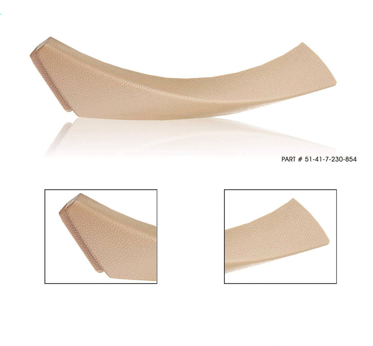 Rear right beige inner and outer door panel handle pull edge cover suitable for BMW E90 328i