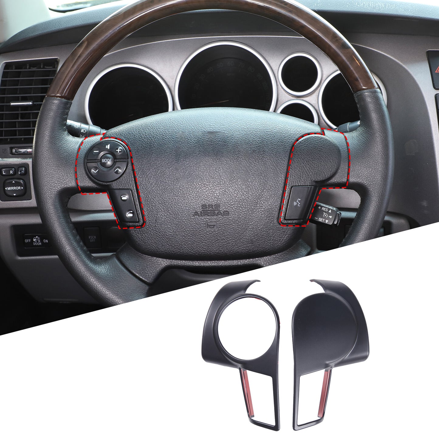 Carbon fiber steering wheel button cover trim for Corvette C8 2020 - 2023 Q