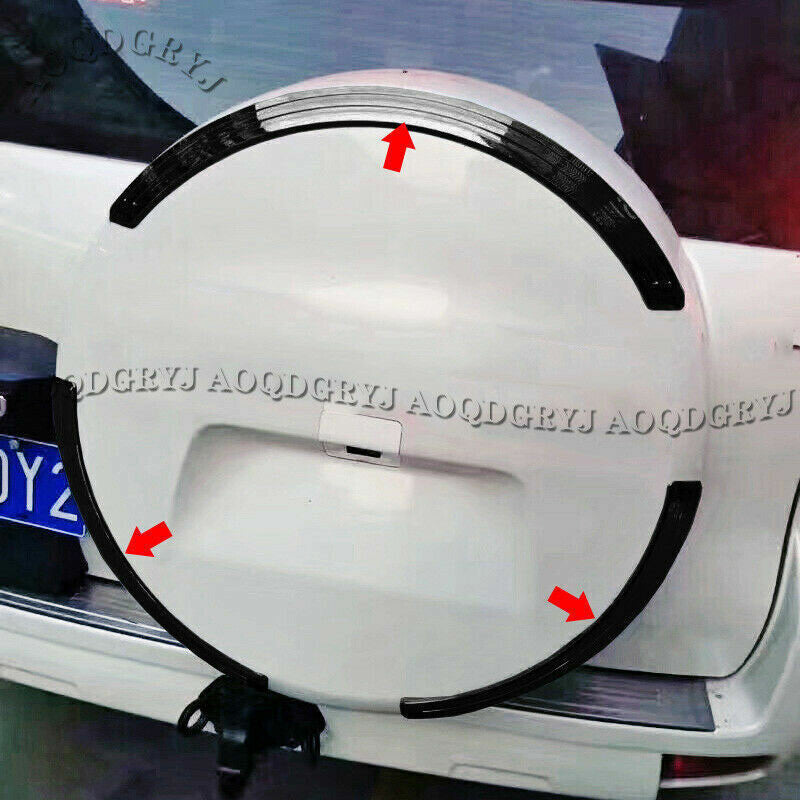 for TOYOTA PRADO FJ/LC150 2010-2021 black ABS Trunk Spare Tire Moulding Trim 3PC
