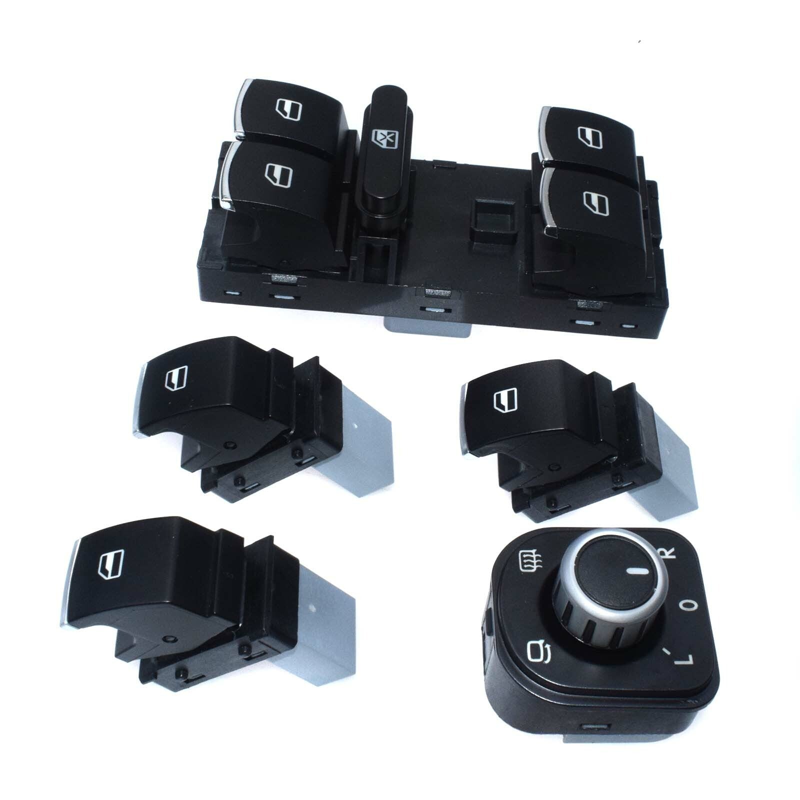 New Chrome Home Window Mirror Switch Kit 5 for Jetta 3, for Golf MK5, MK6, for Passat - n