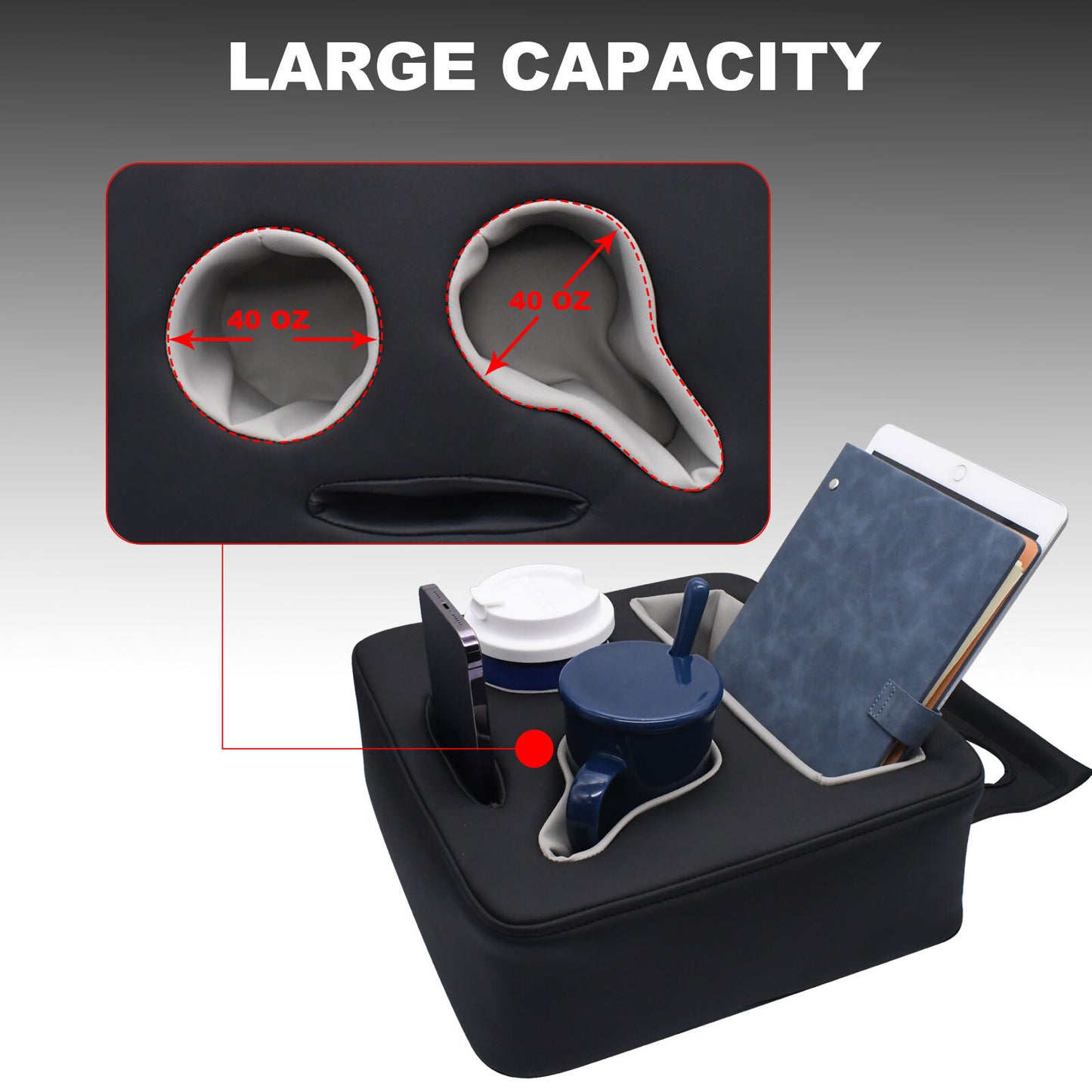40oz beverage and phone cup holder storage box suitable for Honda for Civic rear seats - n