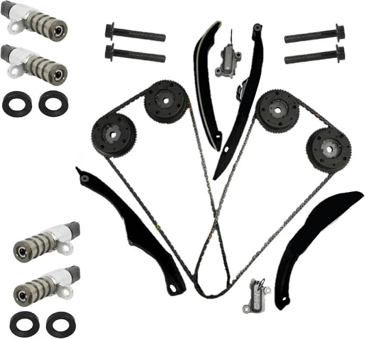 Chains Guides Tensioners Solenoids PHASERS KIT For 2017-2024 F150 3.5L n