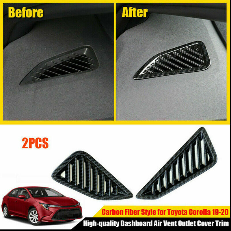 Dashboard Air Vent Outlet Cover Carbon Fiber Trim for Toyota for Corolla 2019-2022