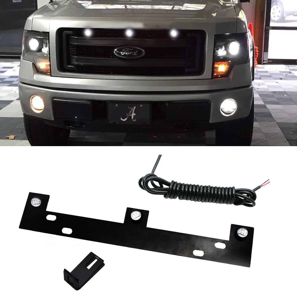 style white LED truck grille light strip installation bracket suitable for 09-up F150- v