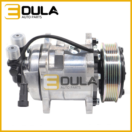 The 5H11 AC compressor is suitable for Bobcat skid steer loaders S630, S650, S750, and T630. (6698590-)