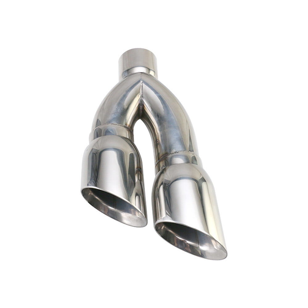 80mm ID 4 OD Universal Exhaust Slant Tips Stainless Steel 405mm Dual Tip