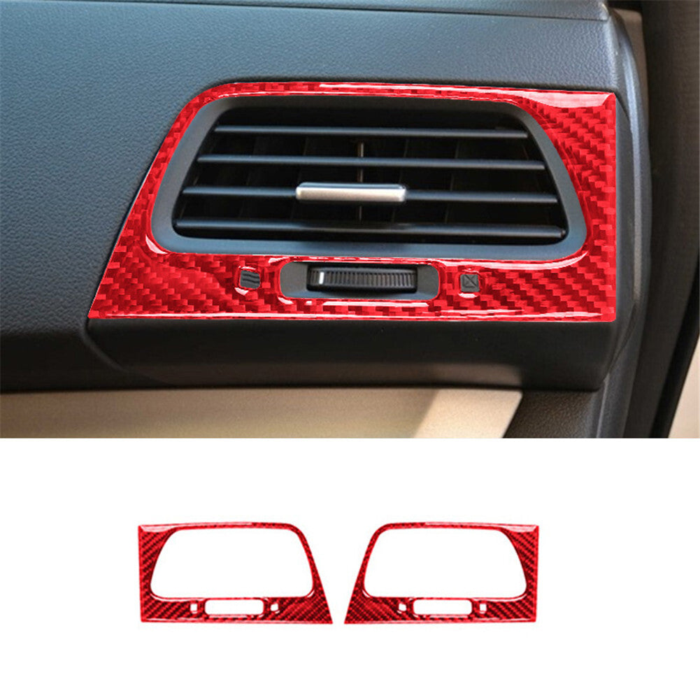 Red Carbon Fiber Air Condition Vent Frame Trim For X3 F25 X4 F26 2011-2017 v