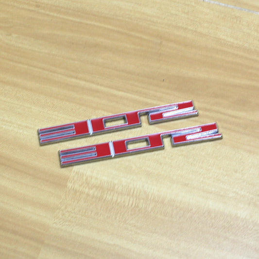2x Chrome Red 302 Silver Metal Emblem Decal Sticker Badge AWD Engine Car Limited Q