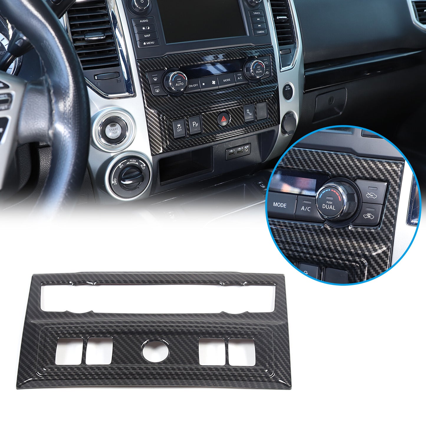 for Corolla 20-23 Carbon Fiber Dashboard AC L&R Air Outlet Vent Trim- v