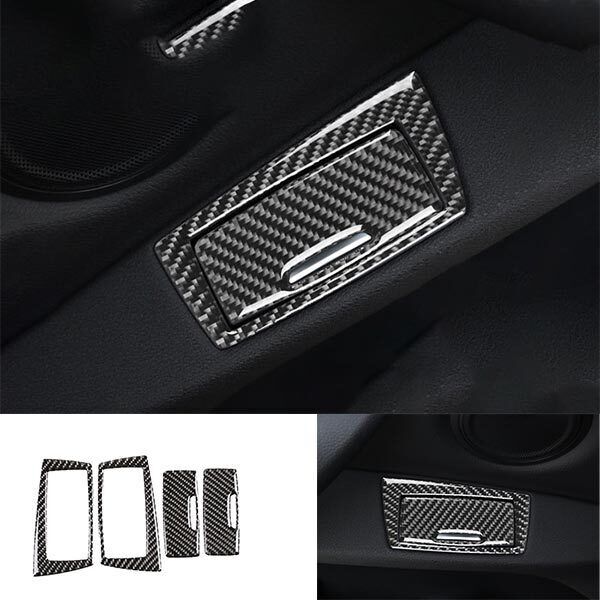 Real Carbon Fiber Rear Ashtray Cover Trim 4PCS for BMW 3 4 Series GT 2013-2019