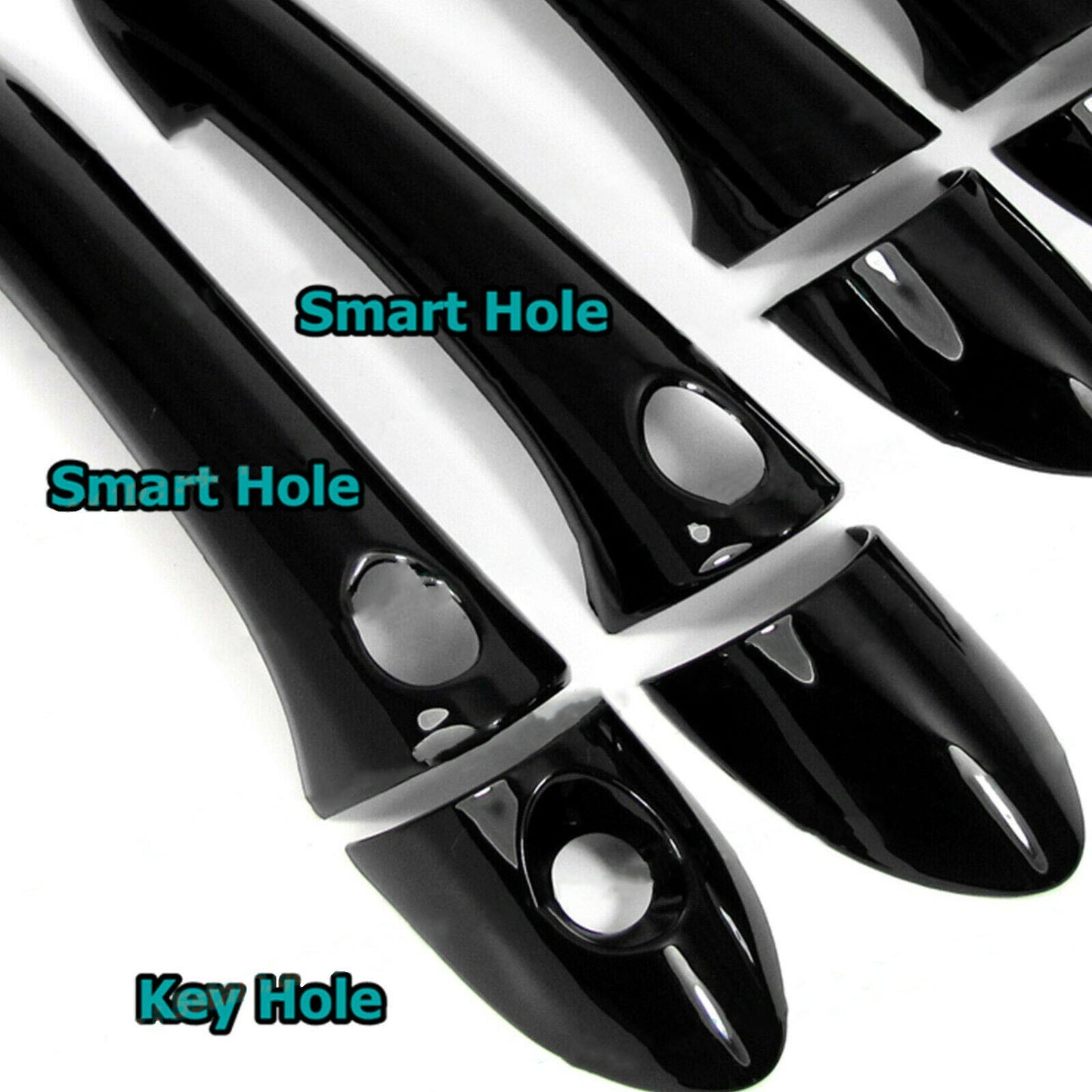 For 11-14 for Hyundai Sonata Glossy Piano Black Side for Smart Door Handle Covers Trims