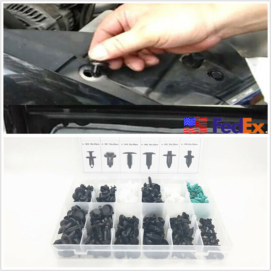 240Pcs Mixed Size Car Door Bumper Panel Fender Retainer Push Rivet Fastener Clip Q