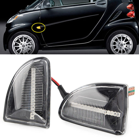 for Fortwo Coupe W451 Clear LED Sequential Dynamic Side Marker Turn Signal Light
